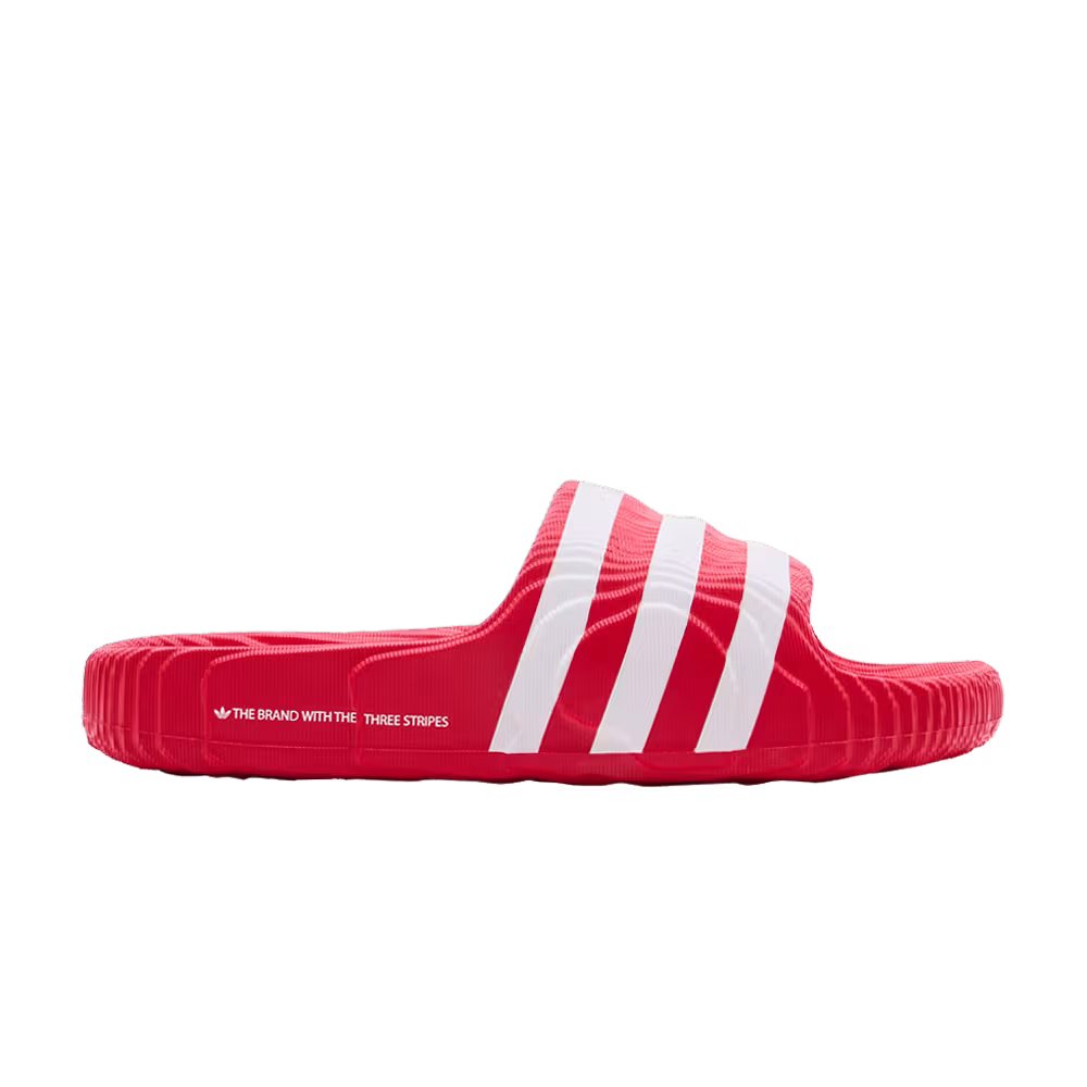 adidas Adilette 22 Slides Scarlet White