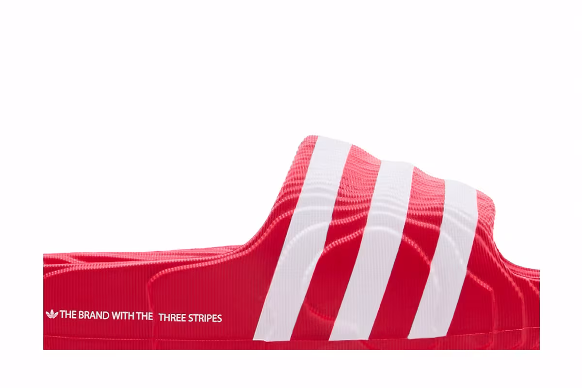adidas Adilette 22 Slides Scarlet White, view 3
