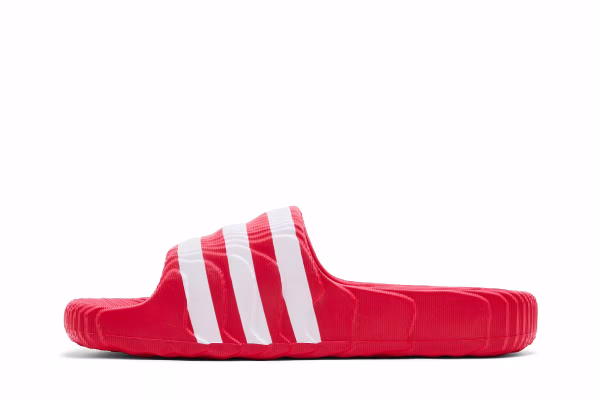adidas Adilette 22 Slides Scarlet White, view 4