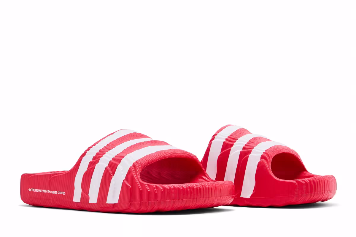 adidas Adilette 22 Slides Scarlet White, view 9