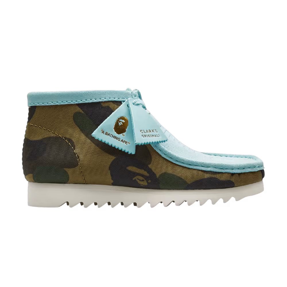 A Bathing Ape x Clarks Wallabee Light Blue Camo