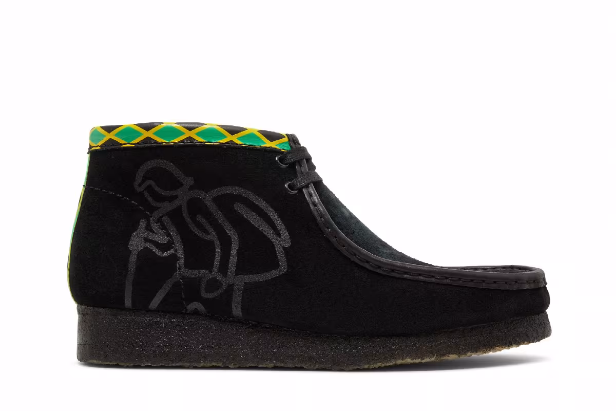 Jamaica x Clarks Wallabee Black, view 2