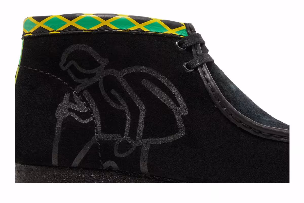 Jamaica x Clarks Wallabee Black, view 3