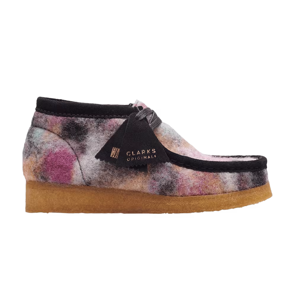 Clarks Wallabee Boot Black Wool Combination