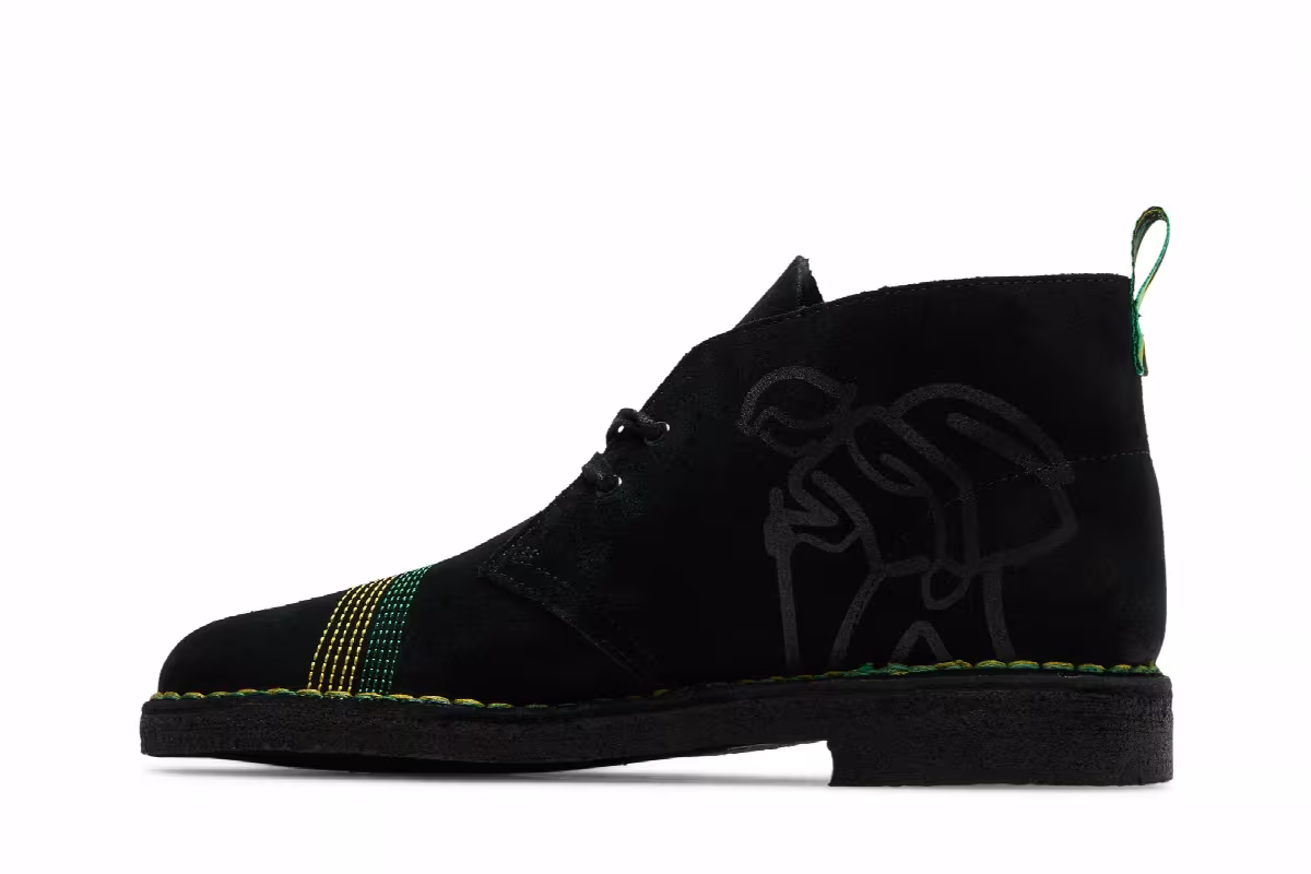 Jamaica x Clarks Desert Boot Black, view 4