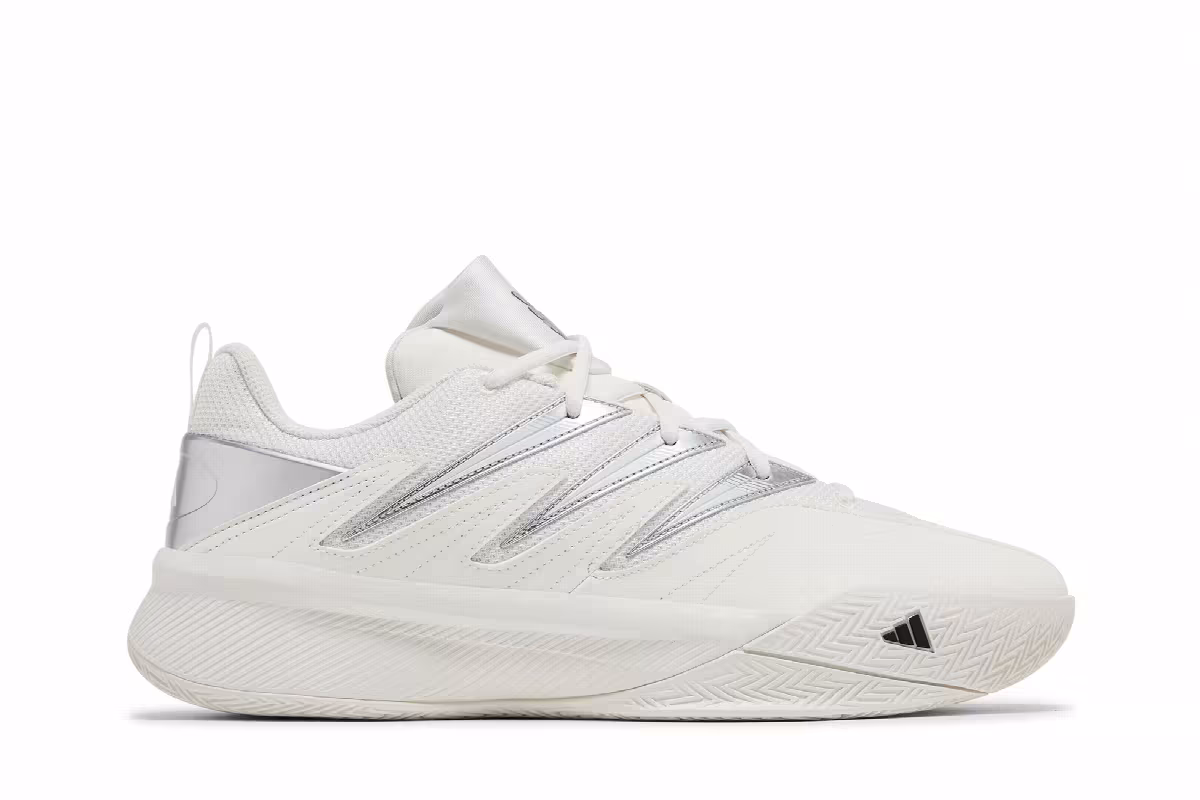 adidas Dame Certified 3 Low White Silver Metallic, view 2