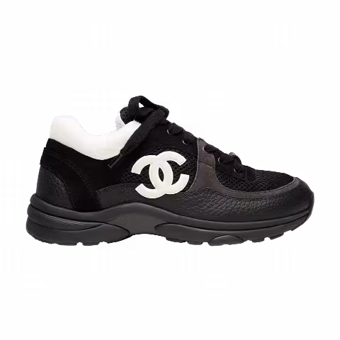 Chanel Wmns CC Logo Sneaker 'Black White'