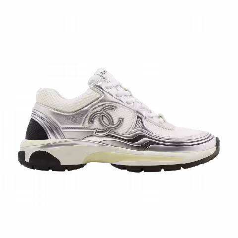 Chanel Wmns CC Logo Sneaker 'White Silver'