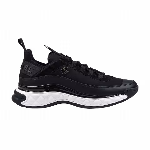 Chanel Wmns Velvet Calfskin & Mixed Fibers Sneaker 'Black'