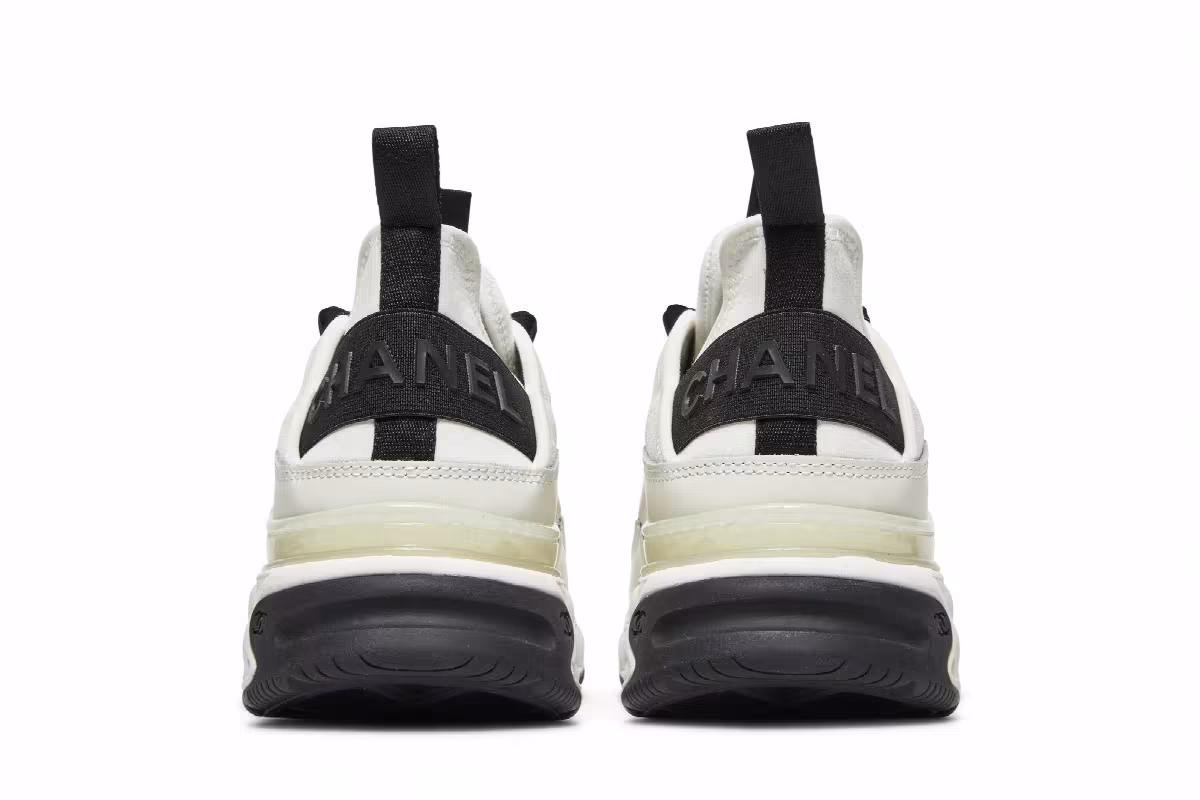 Chanel Women's Velvet Calfskin & Mixed Fibers Sneaker Ivory, view 7