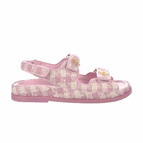 Chanel Wmns Sandal 'Pink Ecru Tweed'