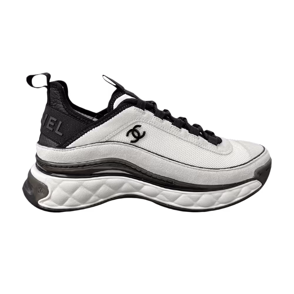 Chanel Women's Velvet Calfskin & Mixed Fibers Sneaker White Black