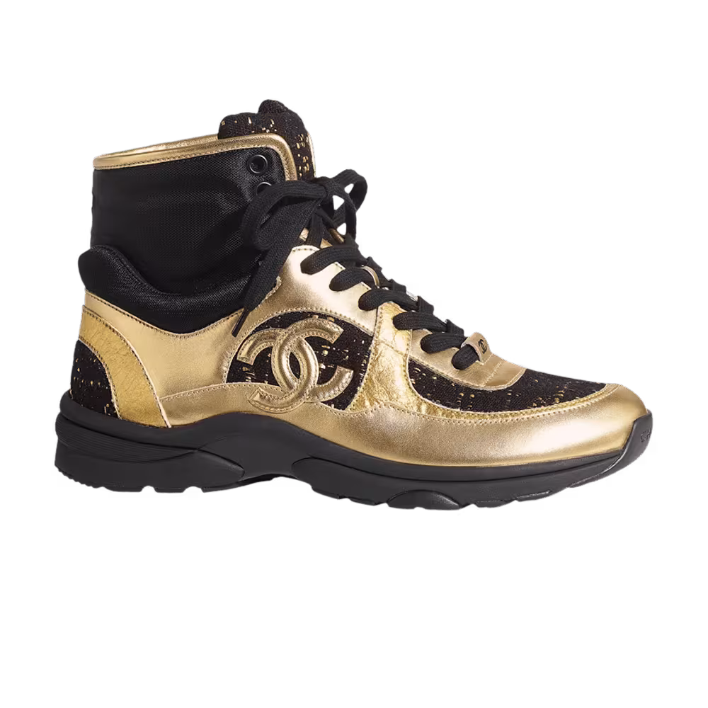 Chanel Women's Sneaker High Gold Black