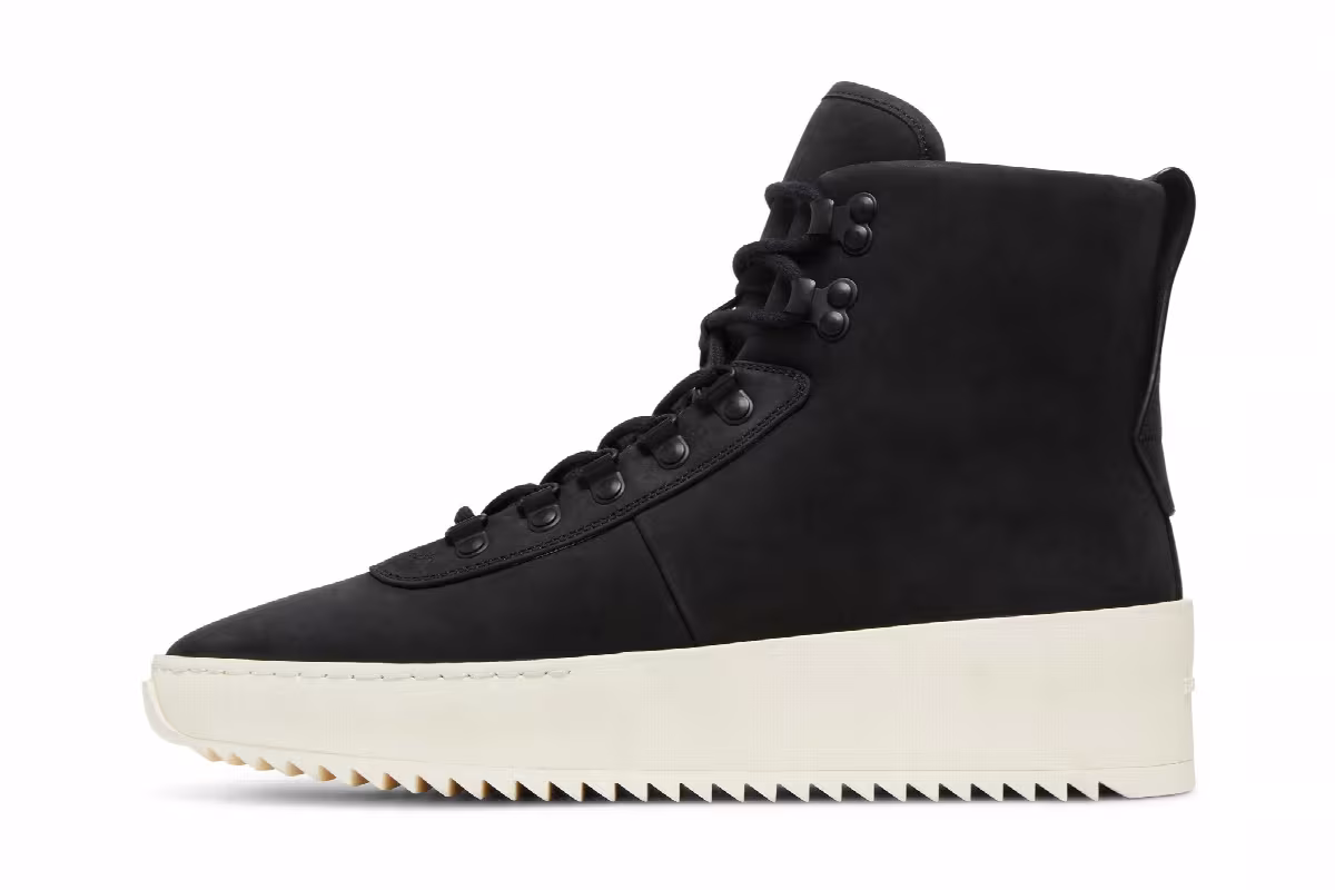 FEAR OF GOD Hiking Nubuck Leather Lace-Up Black, view 4
