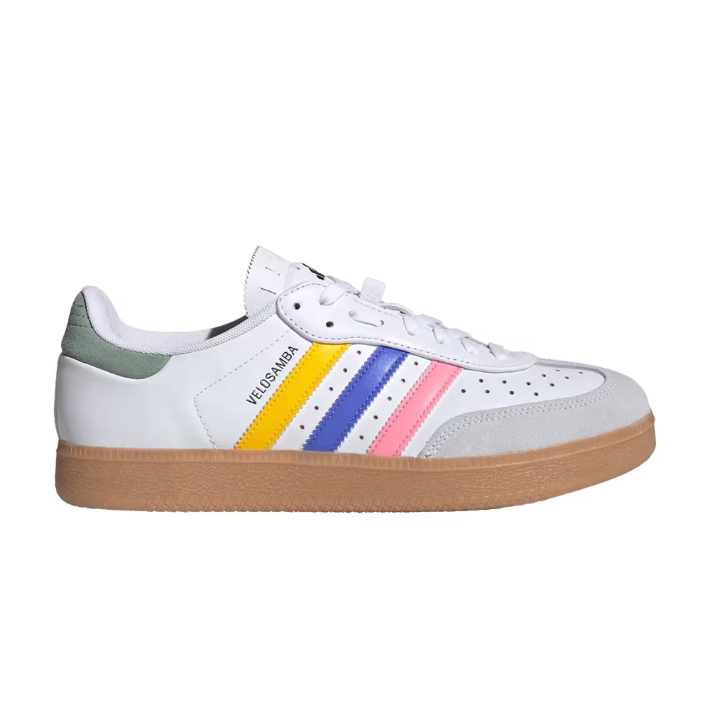 Adidas Velosamba Leather White Cobalt Blue Bliss Pink