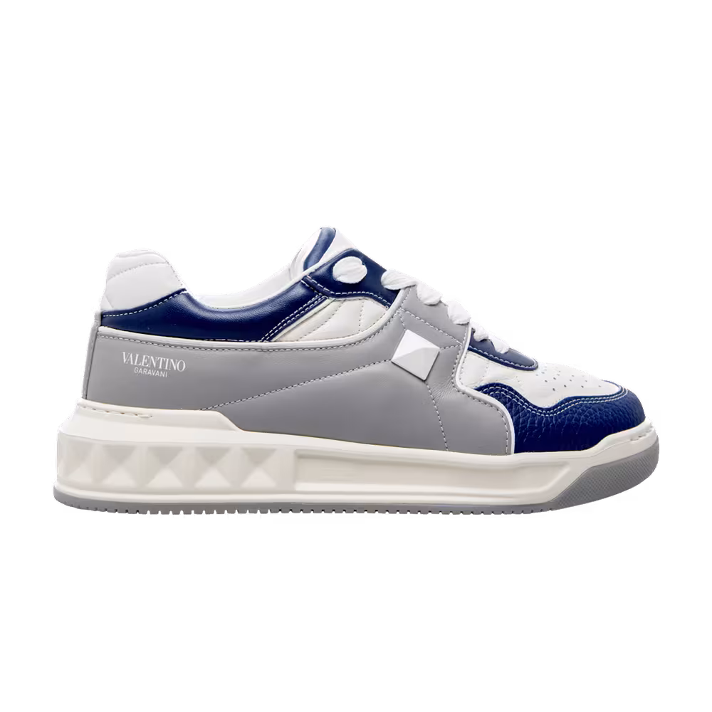 Valentino One Stud Low White Grey Blue