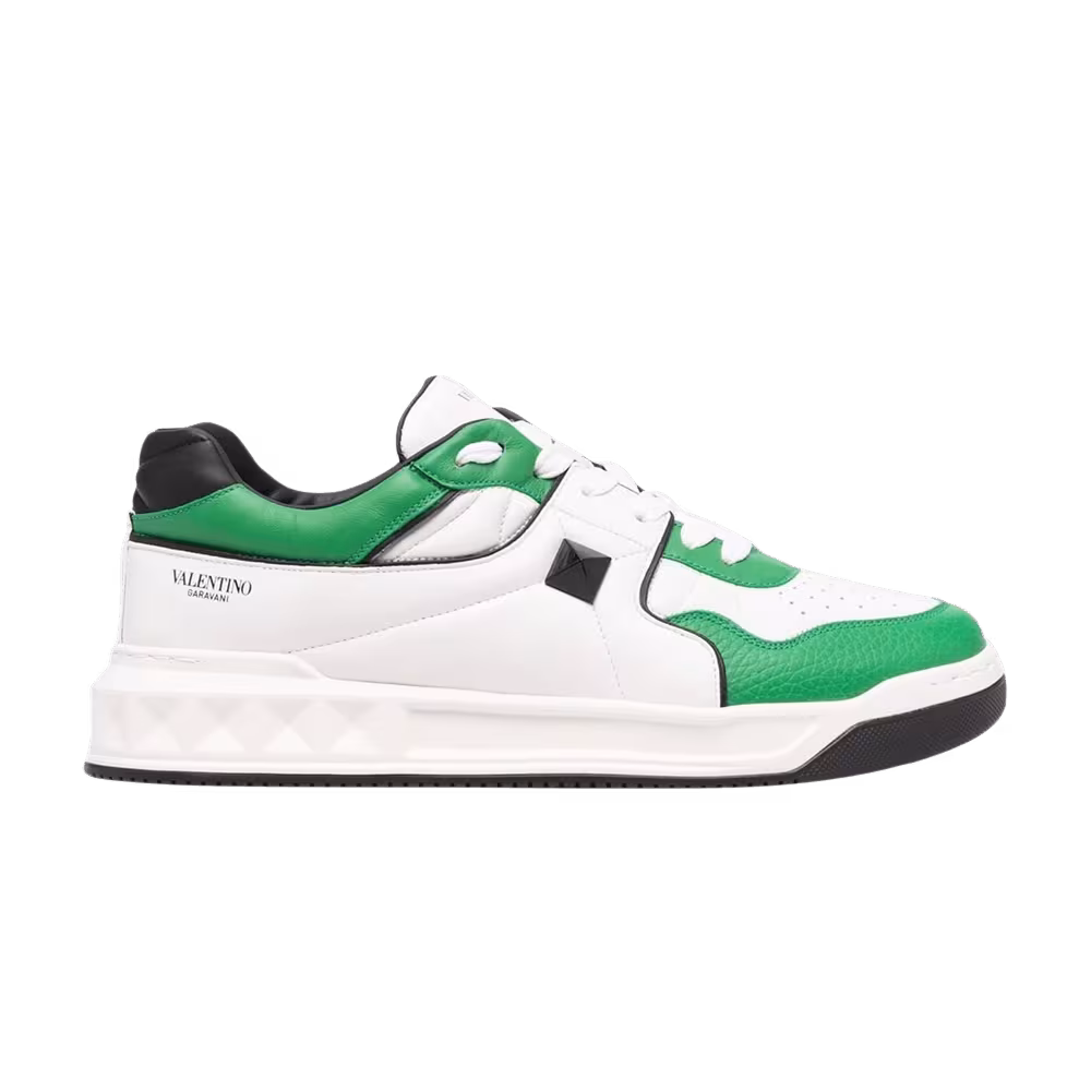 Valentino One Stud Low White Green