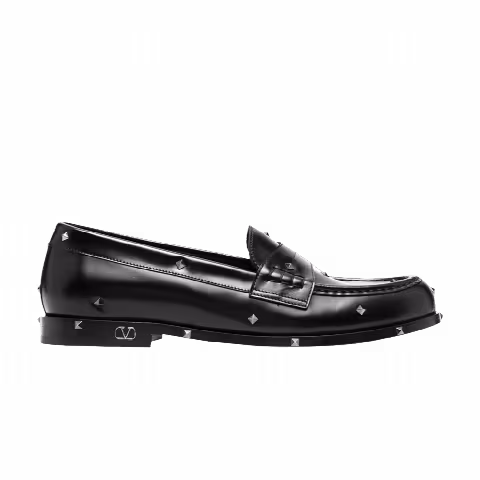 Valentino Aristopunk Stud Calfskin Loafer 'Black'