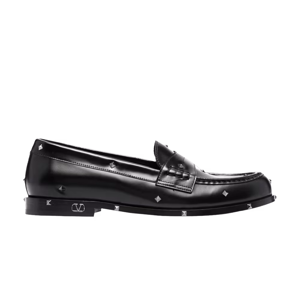 Valentino Aristopunk Stud Calfskin Loafer Black