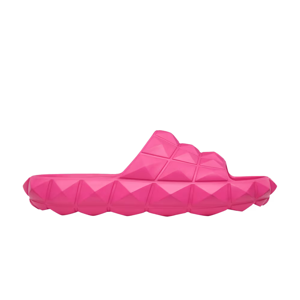 Valentino Rubber Women's Roman Stud Turtle Slider Fuchsia