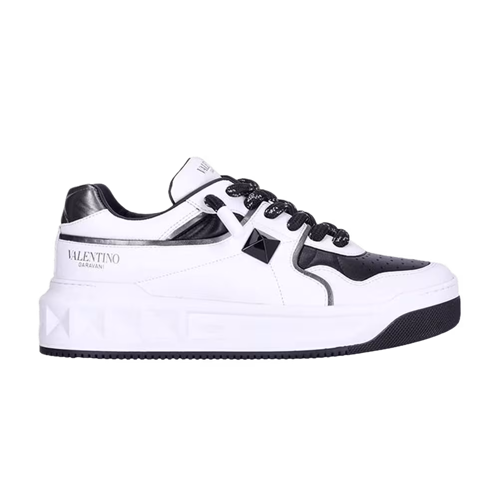 Valentino One Stud Low White Black Toe