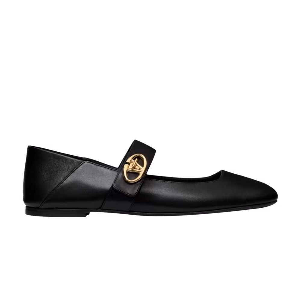 Valentino Garavani Women's Vlogo Locker Mary Jane Ballerina Black