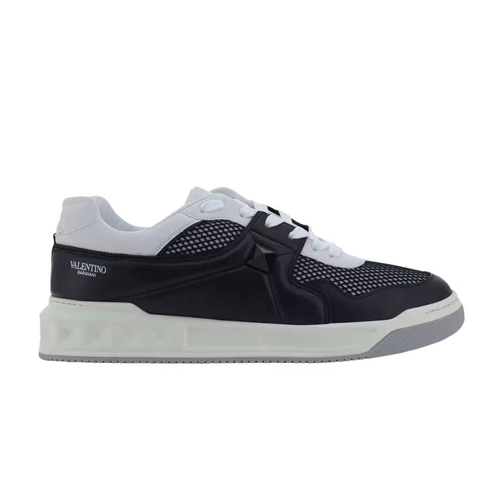 Valentino One Stud Low Black White