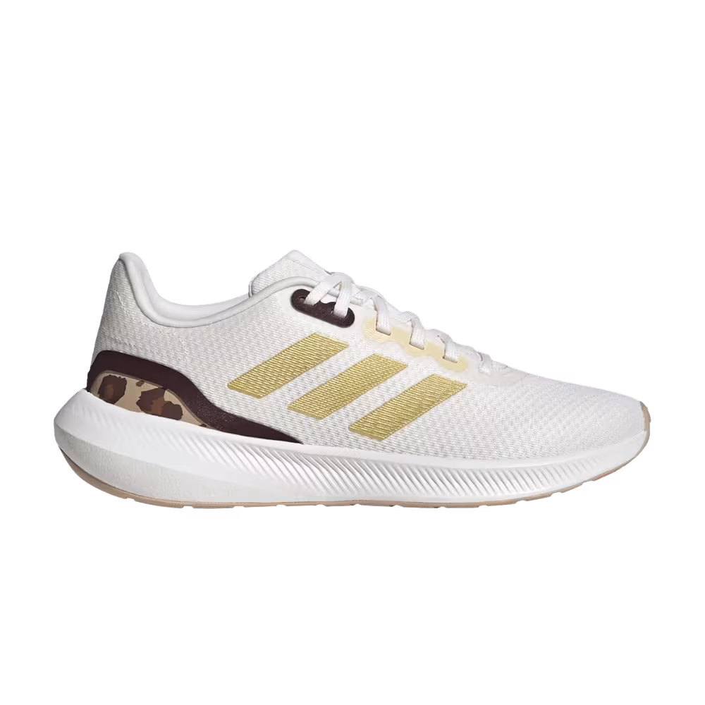 Adidas Women's Runfalcon 3.0 White Gold Leopard