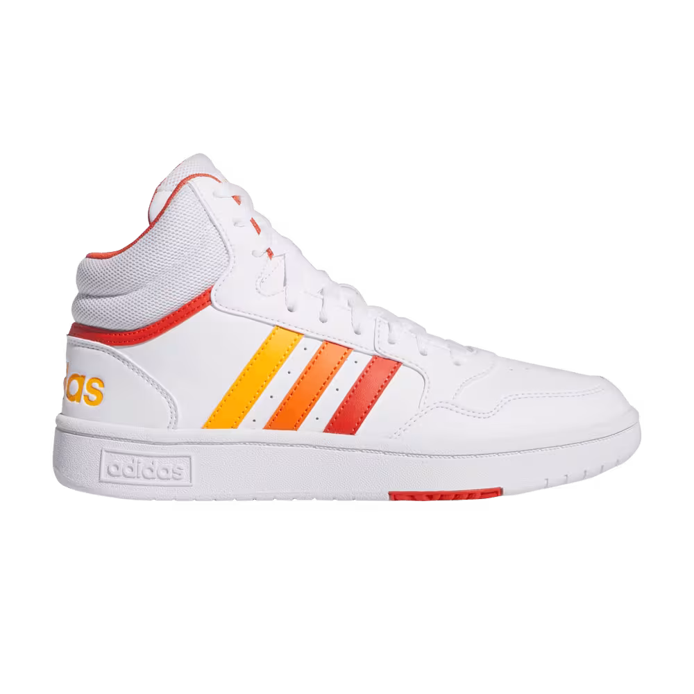 Adidas Hoops 3.0 Mid White Preloved Red Orange