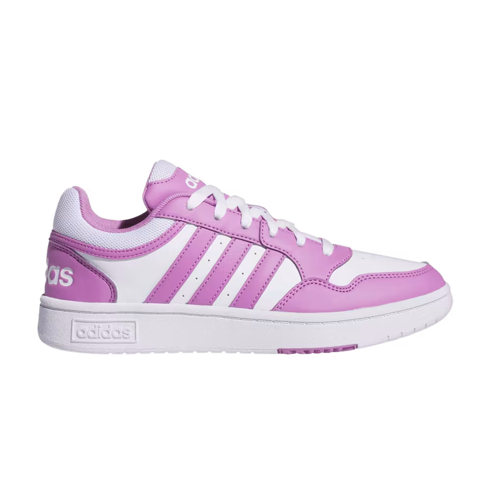 Adidas Women's Hoops 3.0 Low White Preloved Purple