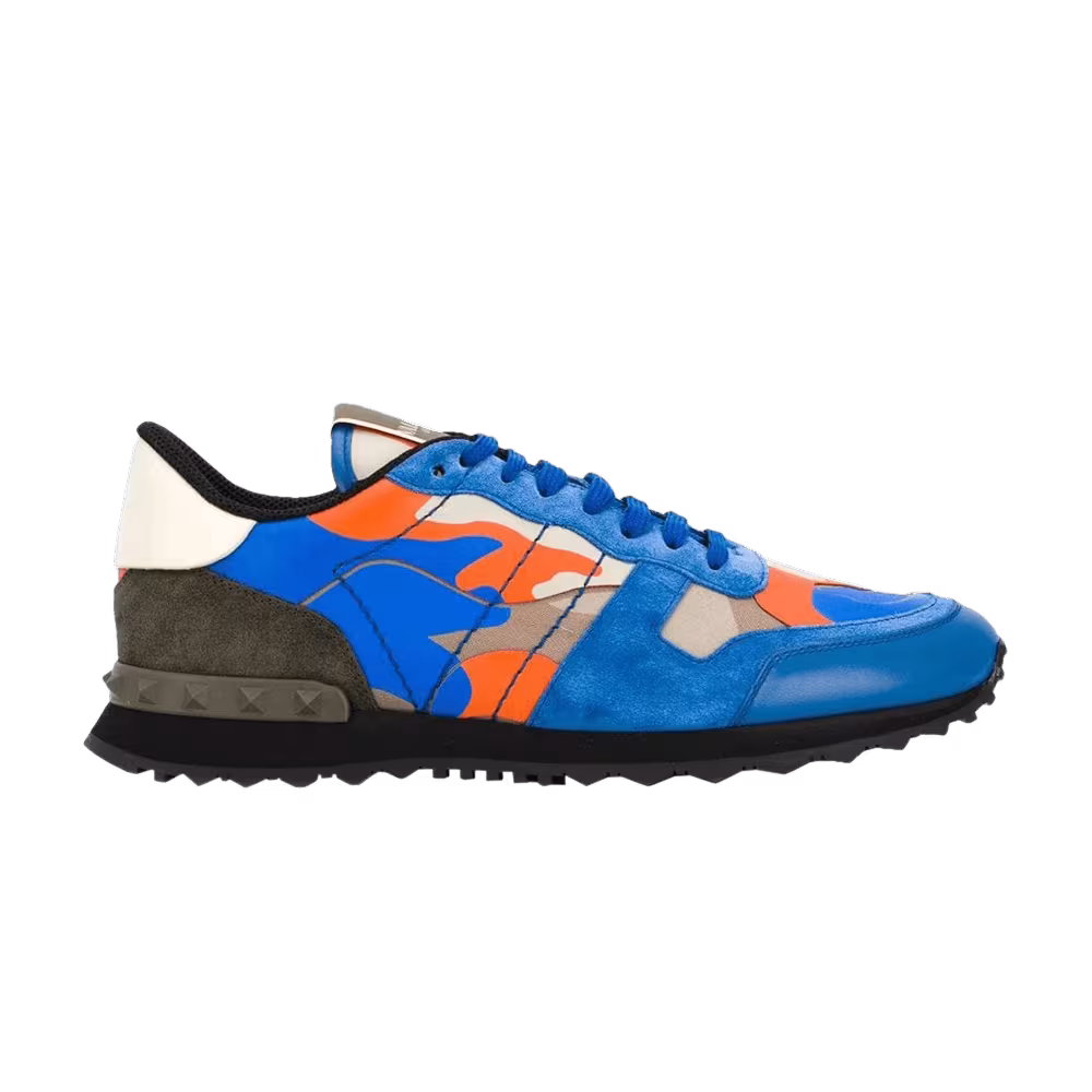 Valentino Rockrunner Rockstud Lace Blue Orange Camo
