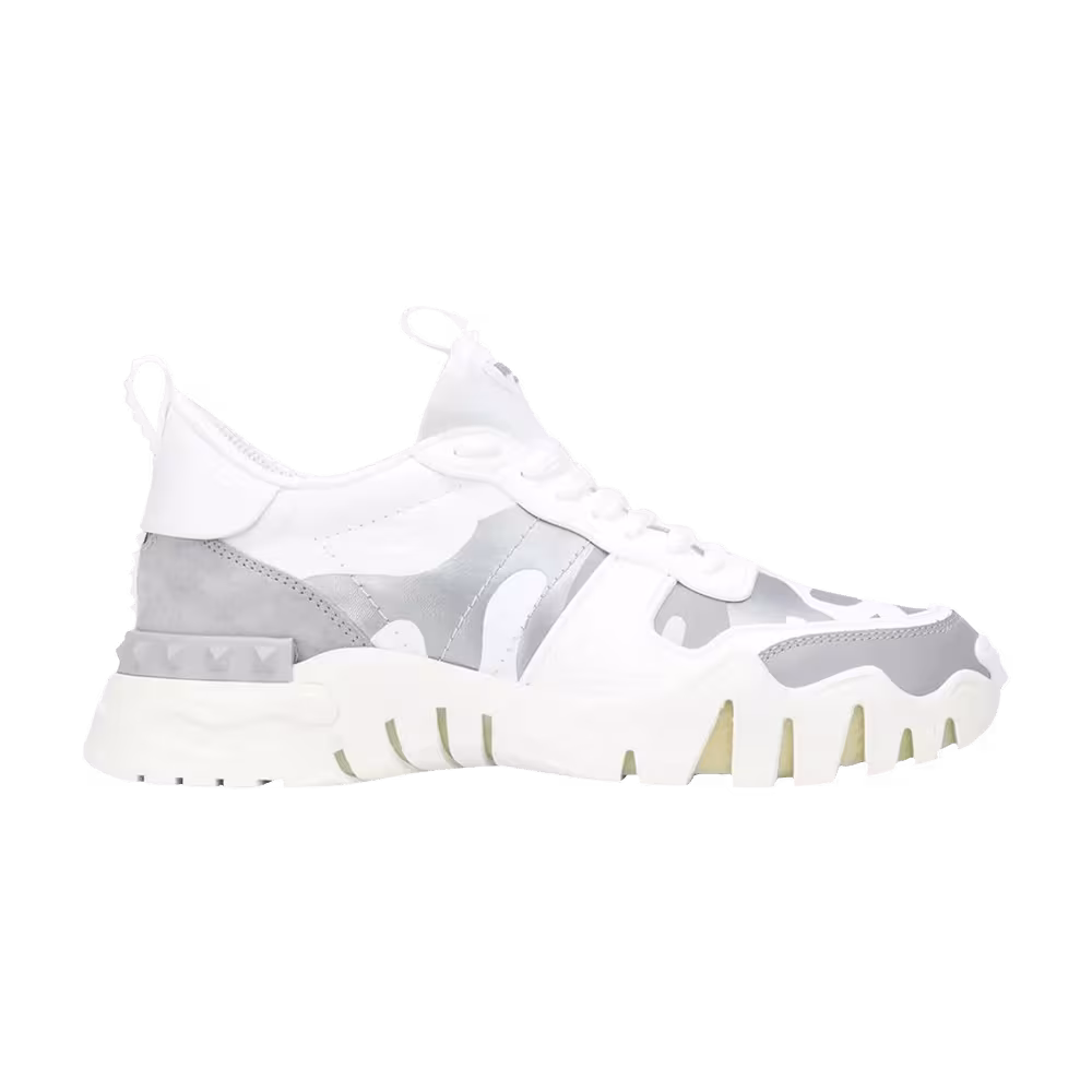 Valentino Women's Rockrunner Plus Low White Silver Grey