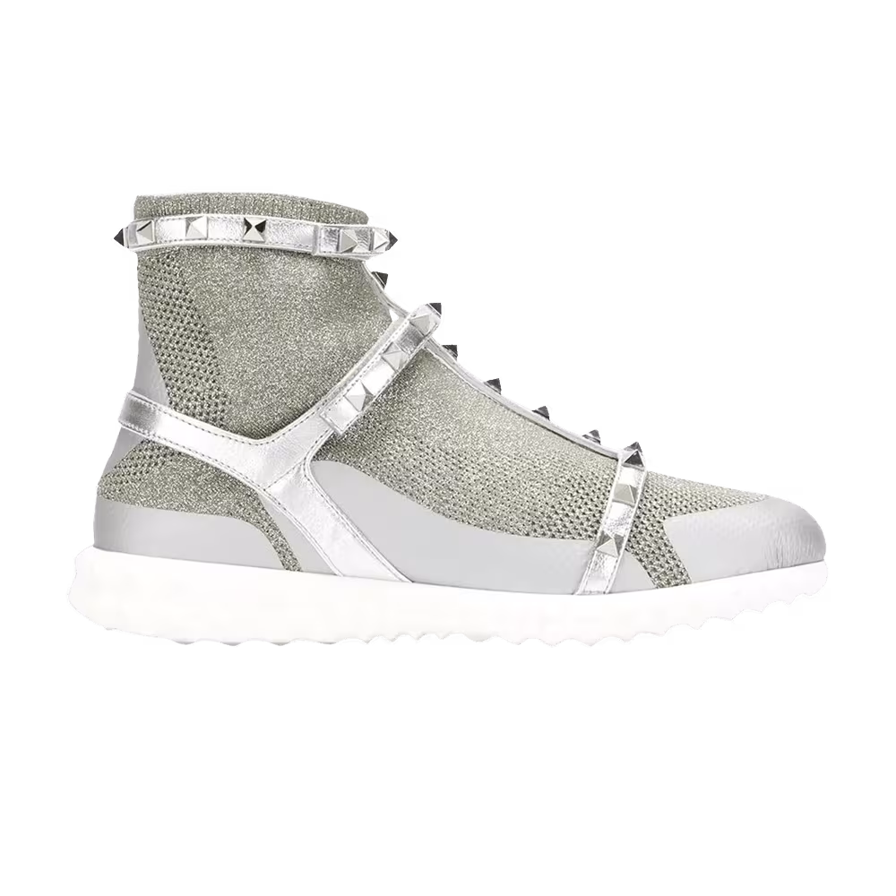 Valentino Women's Rockstud Bodytech Sneaker Silver