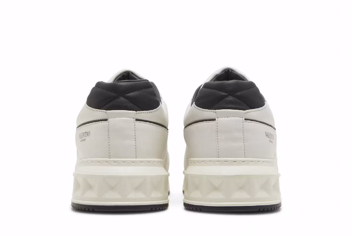 Valentino One Stud Low White Black, view 7