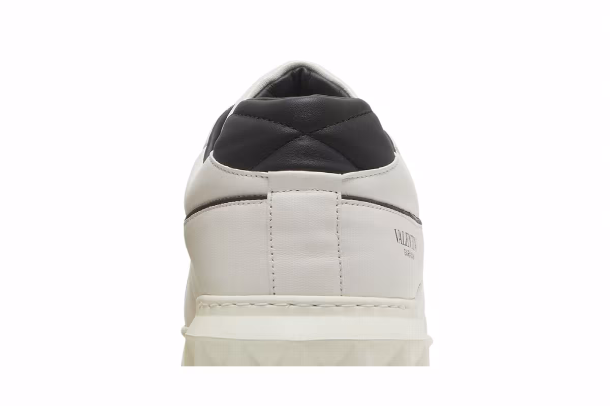 Valentino One Stud Low White Black, view 8