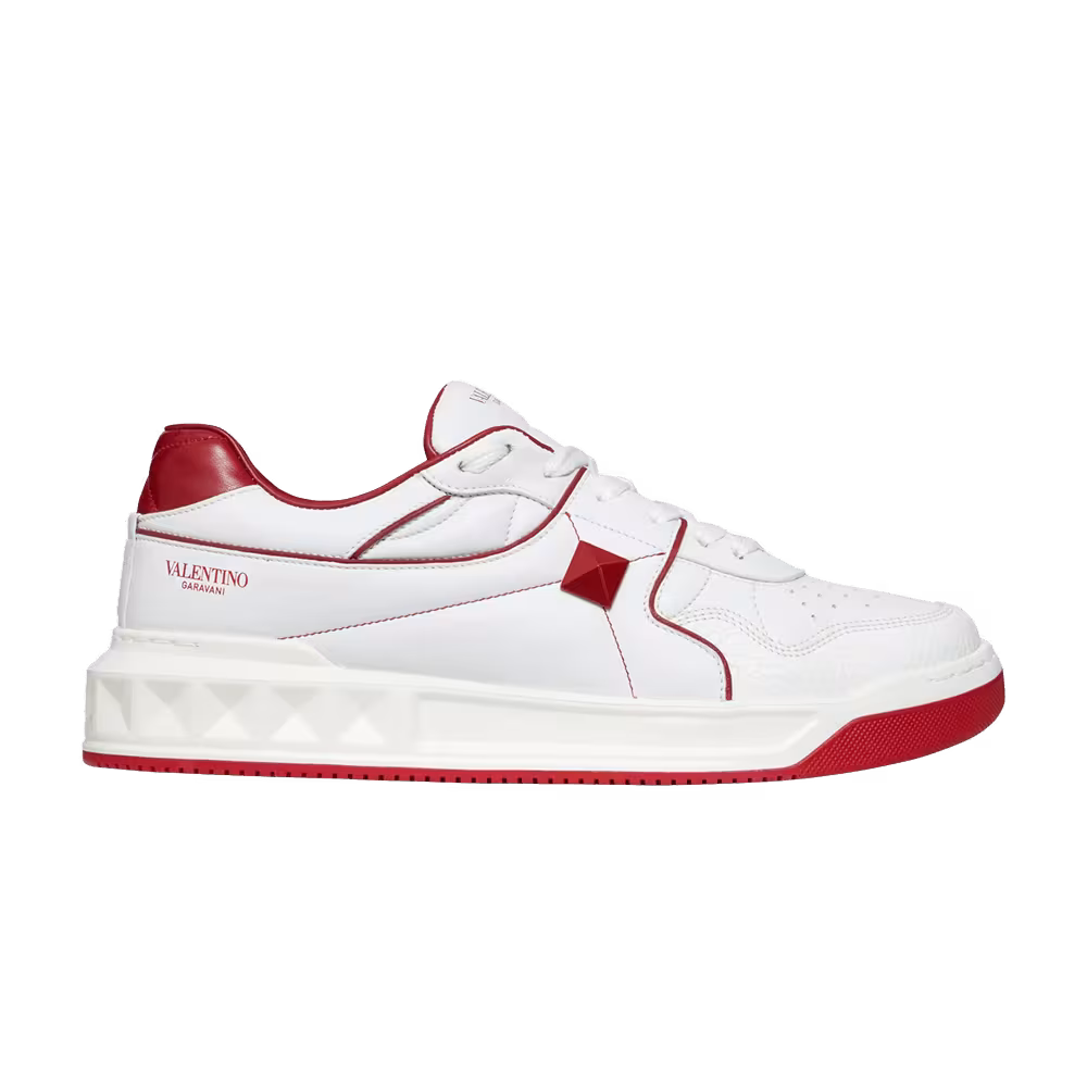 Valentino One Stud Low White Red