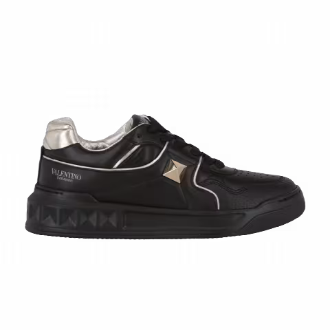 Valentino Wmns One Stud Low 'Black Platinum Hardware'