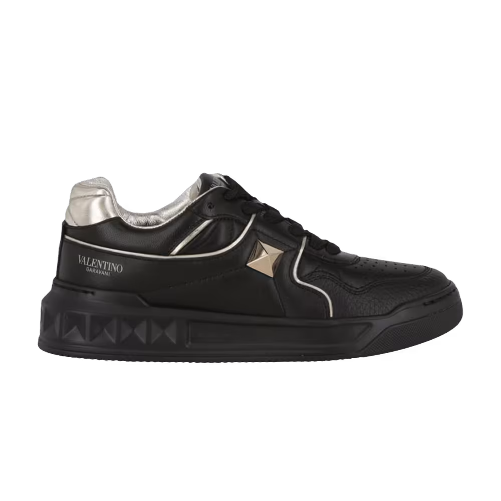 Valentino Women's One Stud Low Black Platinum Hardware
