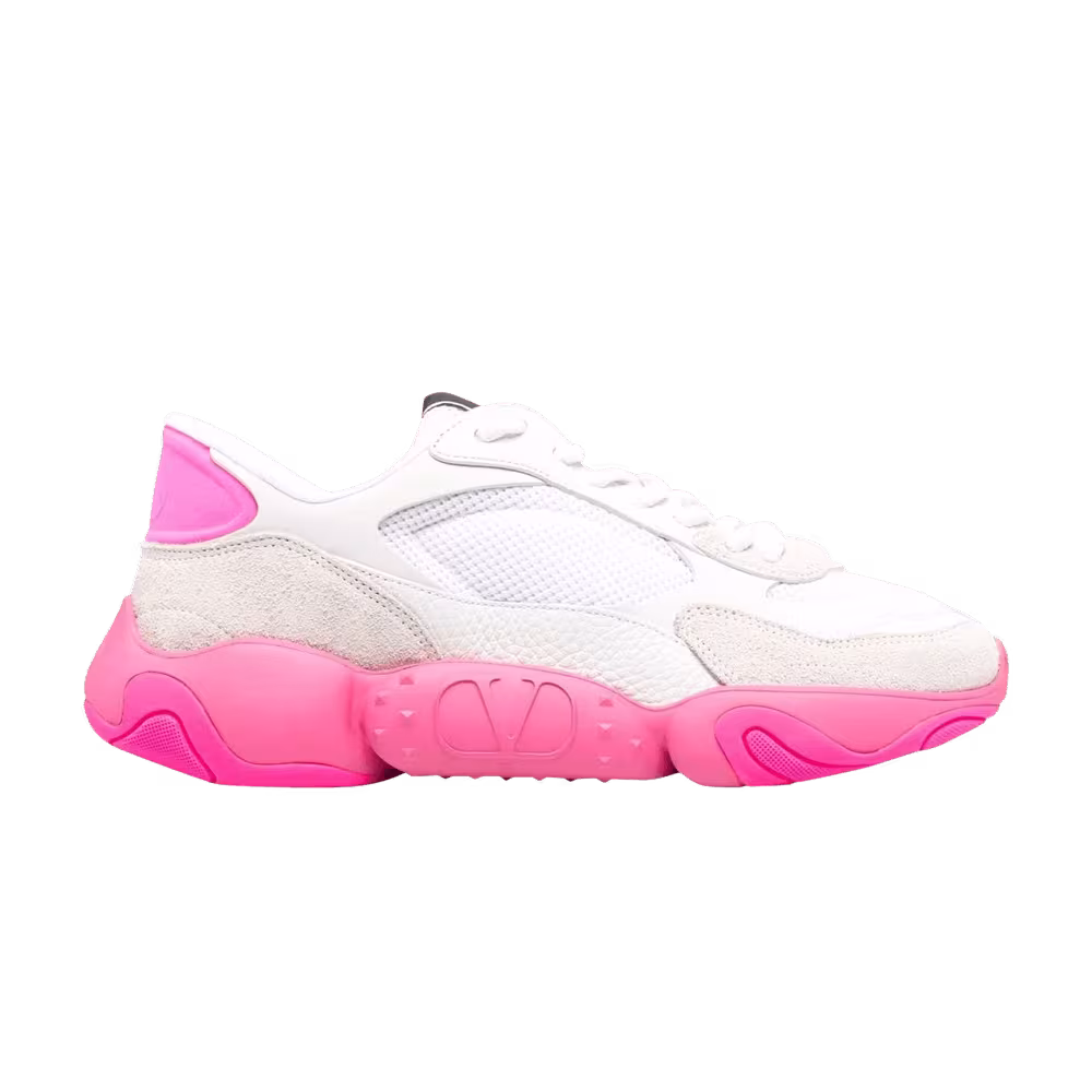 Valentino Bubbleback Sneaker White Fuchsia