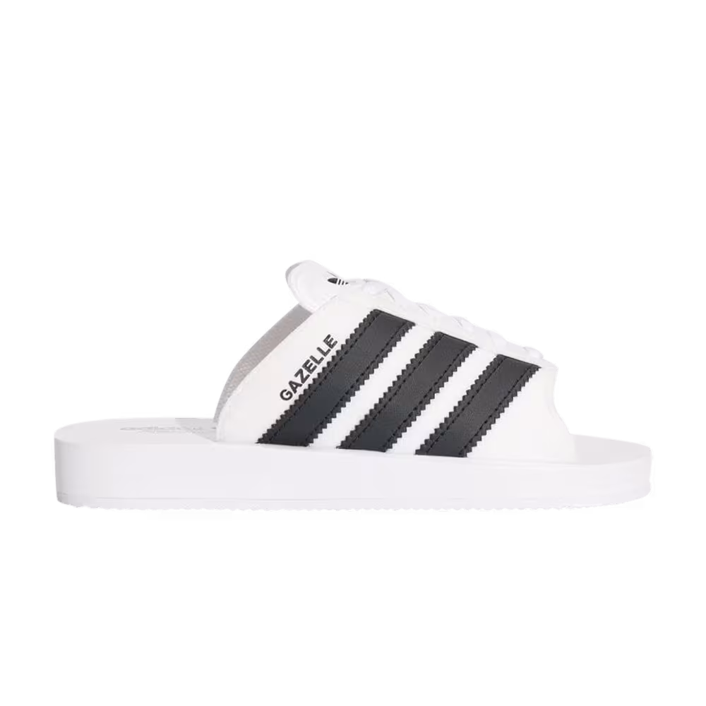 Adidas Gazelle Beach Slides White Black