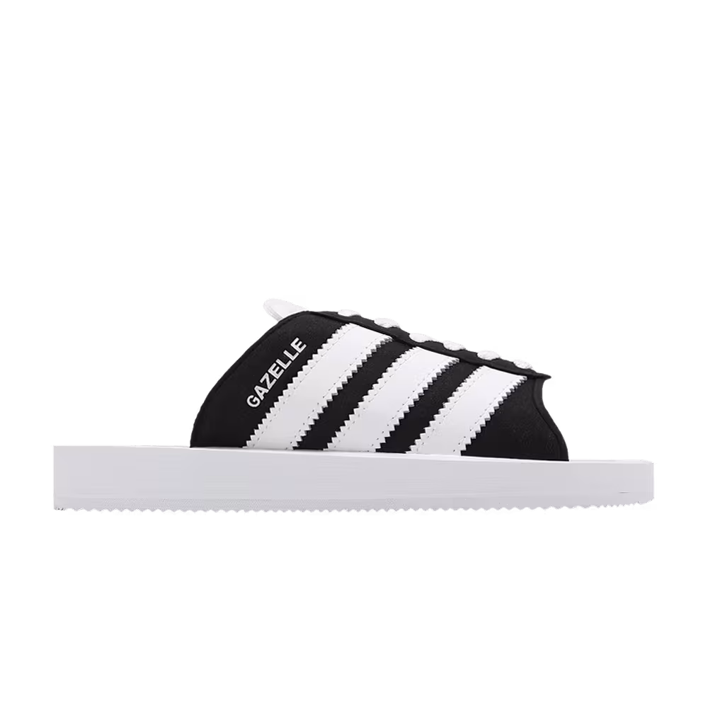 adidas Women's Gazelle Beach Slides Black White