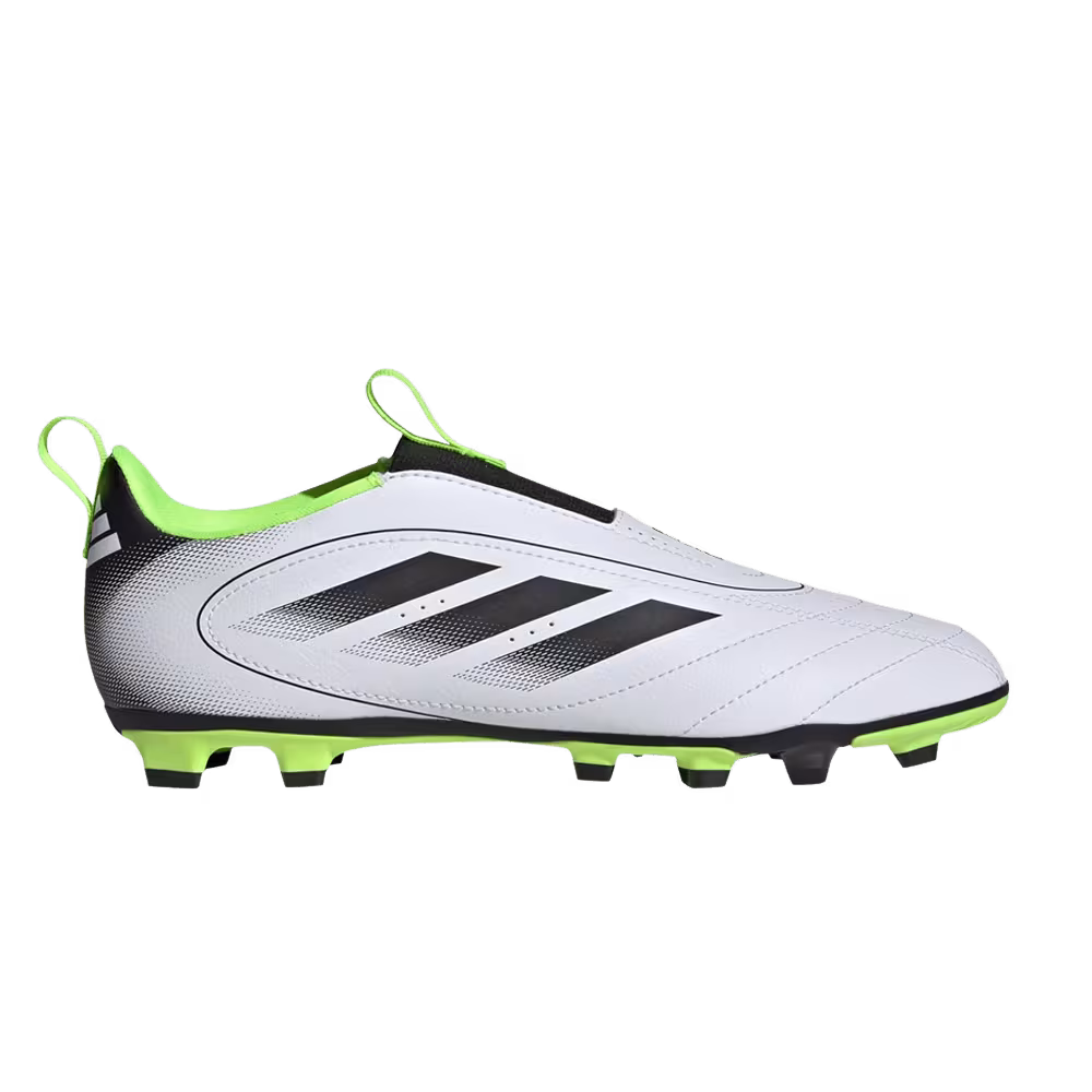 Adidas Goletto 9 Laceless FG MG K White Black Lucid Lemon