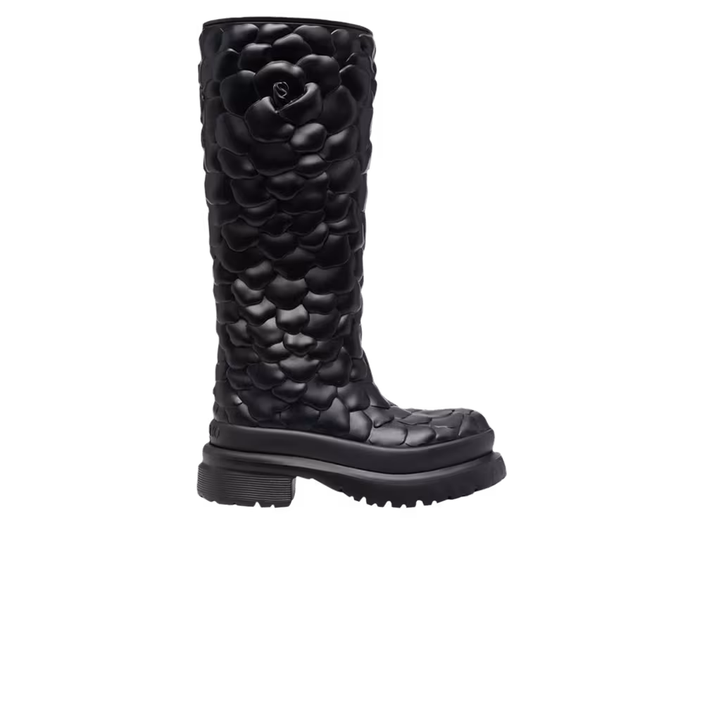 Valentino Women's Atelier 03 Rain Boot Rose Edition - Black