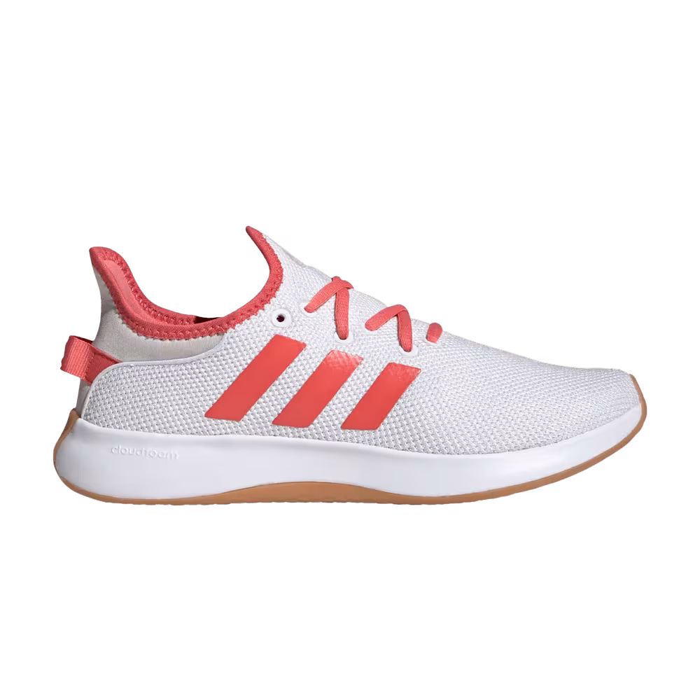 Adidas Women's Cloudfoam Pure White Preloved Scarlet Gum