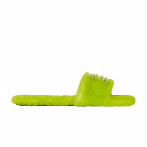 Givenchy Wmns 4G Flat Mule 'Citrus Green Shearling'