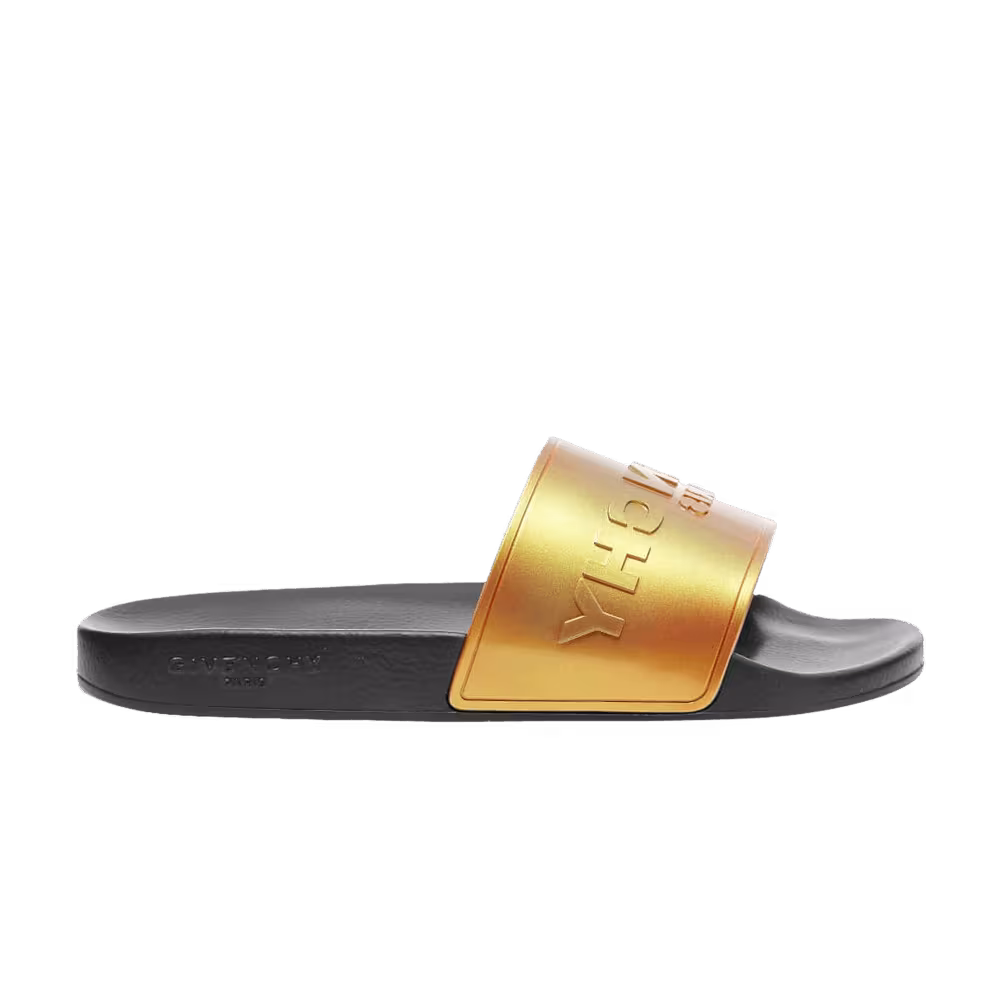 Givenchy Logo Slide Black Iridescent Orange