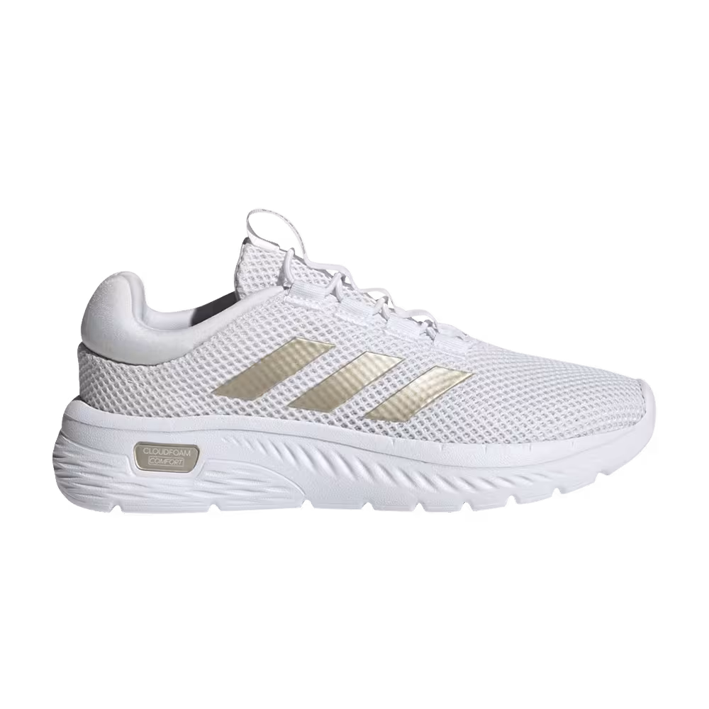 Adidas Women's Cloudfoam Comfy White Champagne Metallic