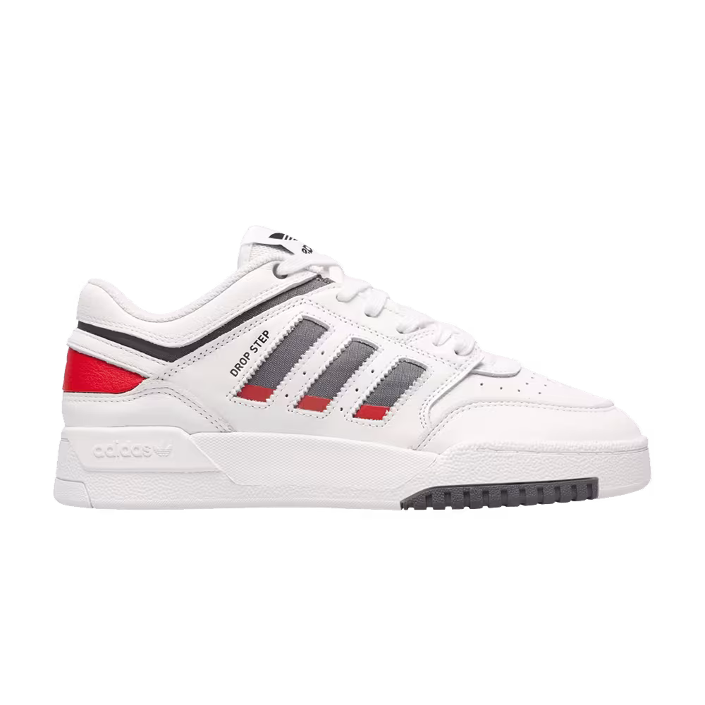 Adidas Drop Step Low White Grey Scarlet