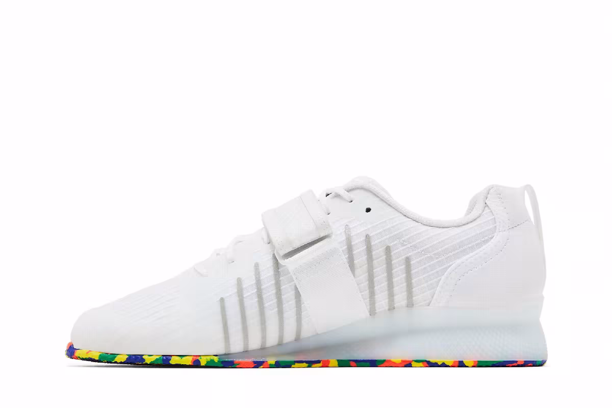adidas Adipower Weightlifting 3 White Multi-Color Sole, view 4