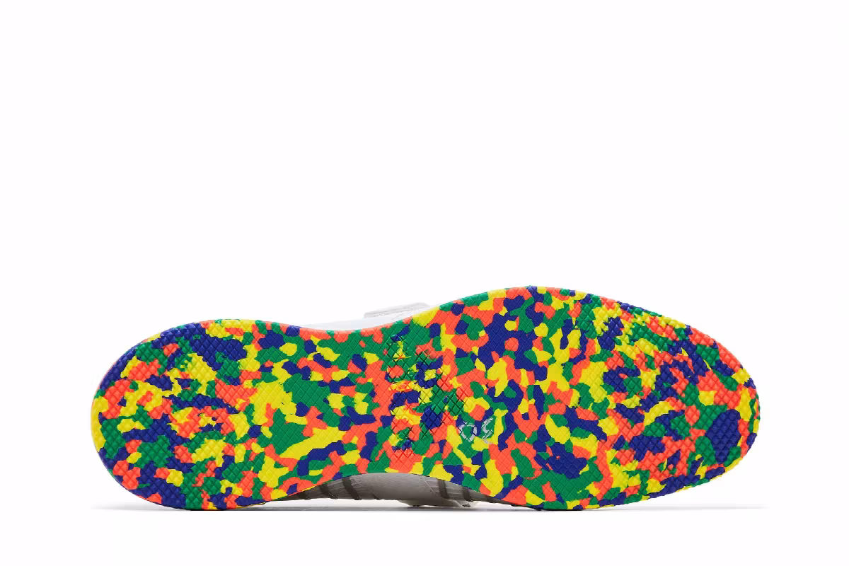 adidas Adipower Weightlifting 3 White Multi-Color Sole, view 5